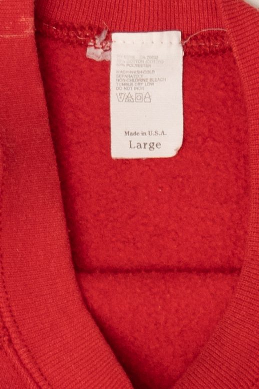 Vintage Red Tree Ugly Christmas Raglan Sweatshirt (1990s)