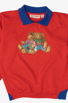 Vintage Red Fleece Forward Teddy Bears Ugly Christmas Sweatshirt (1980s)