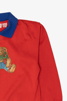 Vintage Red Fleece Forward Teddy Bears Ugly Christmas Sweatshirt (1980s)