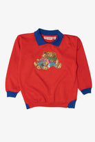 Vintage Red Fleece Forward Teddy Bears Ugly Christmas Sweatshirt (1980s)