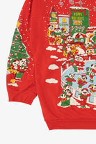 Vintage Red Embossed Nutcracker Panda Bears Ugly Christmas Sweatshirt (1990s)