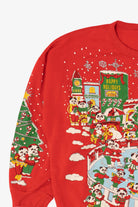 Vintage Red Embossed Nutcracker Panda Bears Ugly Christmas Sweatshirt (1990s)