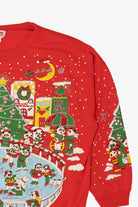 Vintage Red Embossed Nutcracker Panda Bears Ugly Christmas Sweatshirt (1990s)