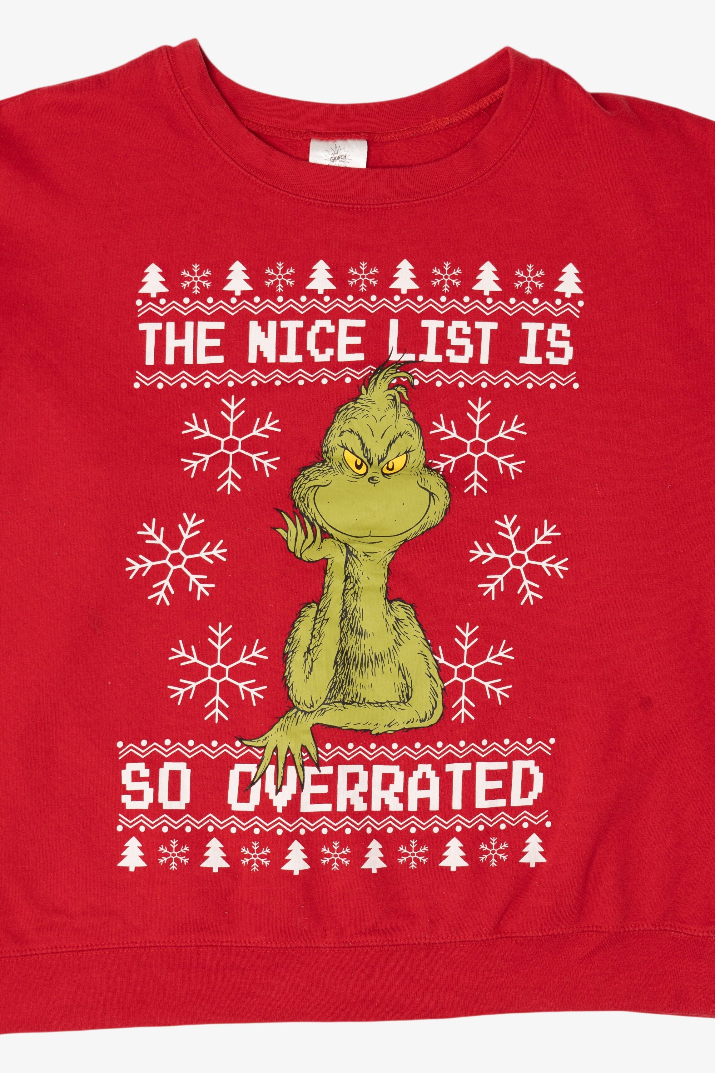 The Grinch "The Nice List Is So Overrated" Ugly Christmas Sweatshirt (2010s)