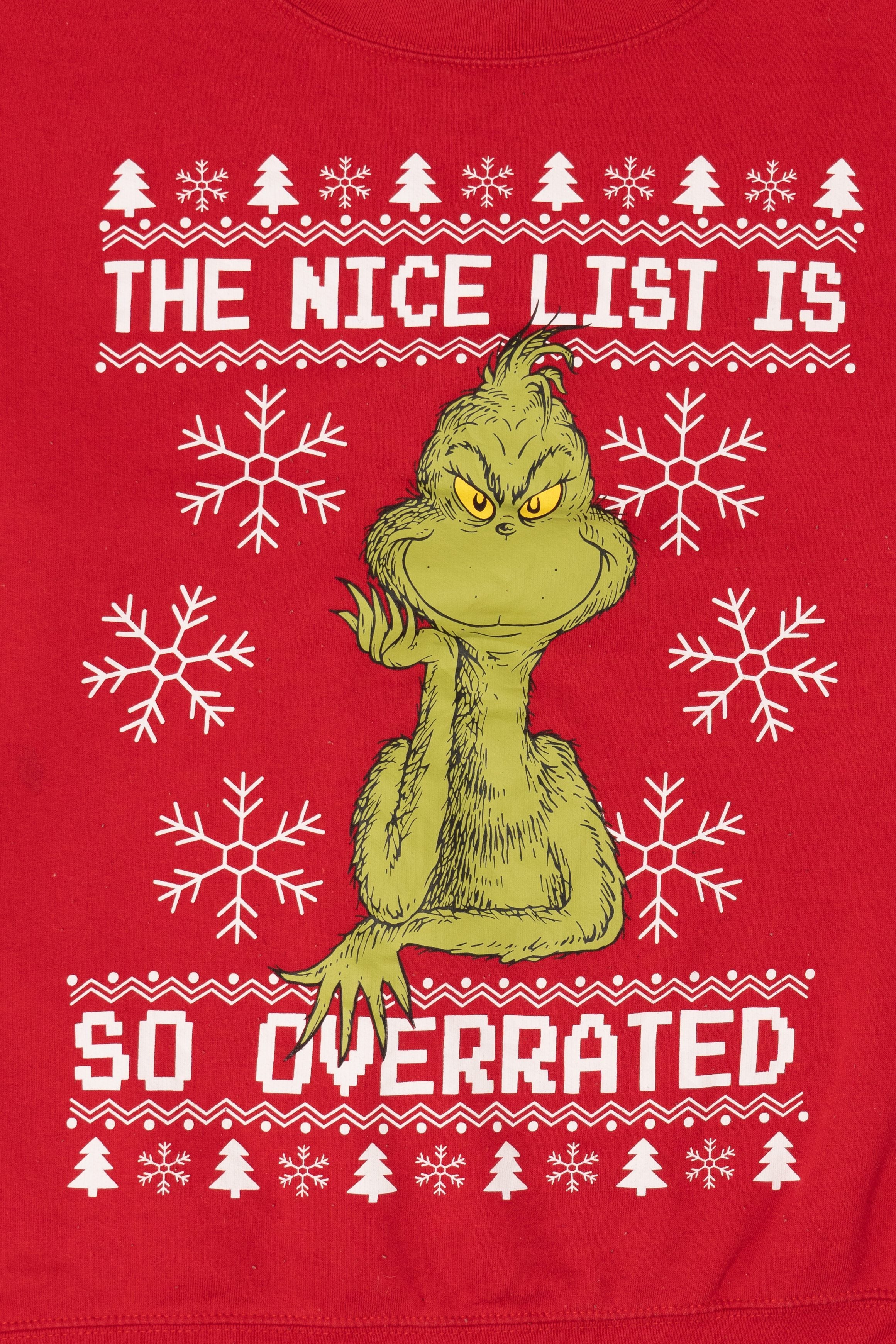 The Grinch "The Nice List Is So Overrated" Ugly Christmas Sweatshirt (2010s)