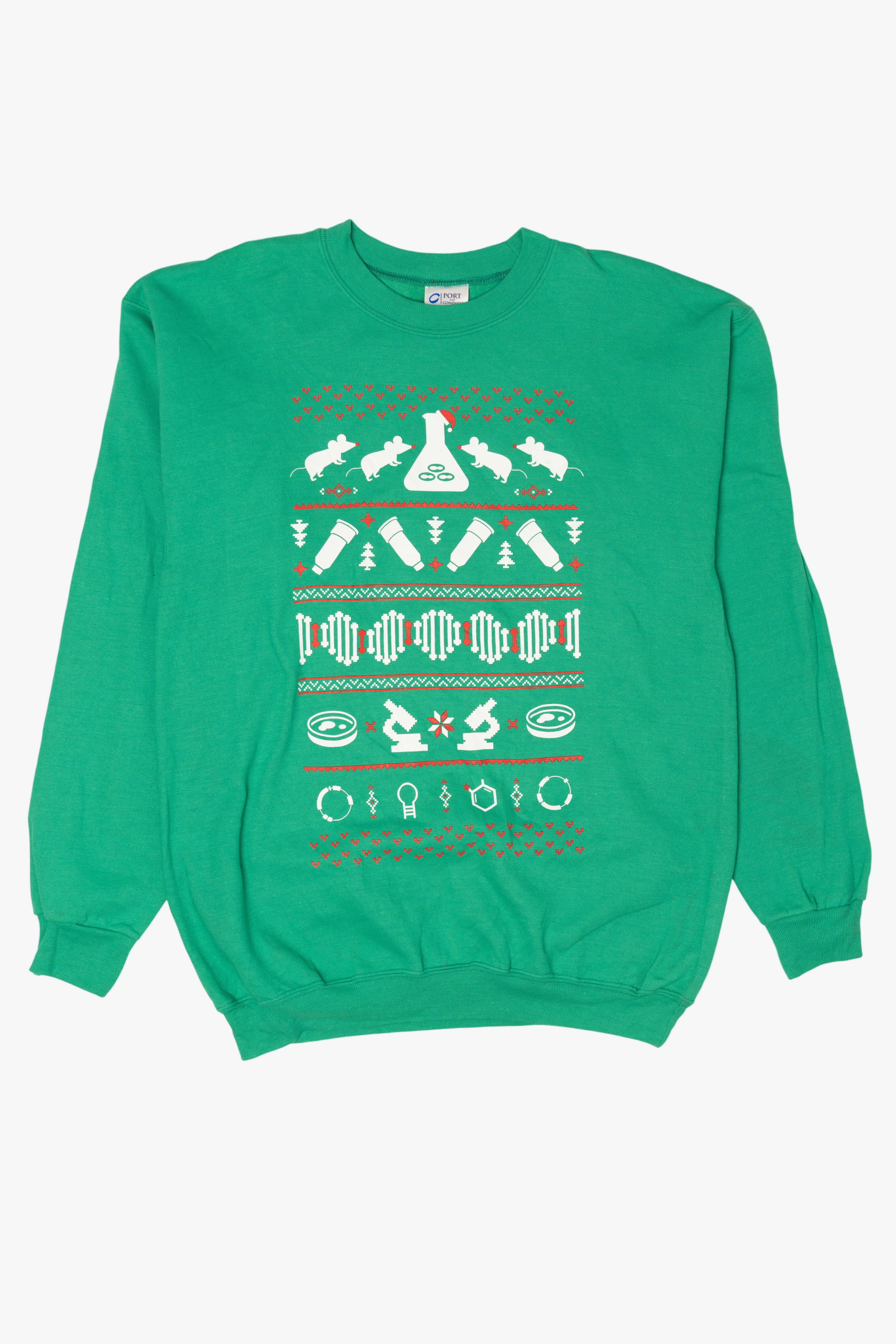 Green Zymo Research Lab Ugly Christmas Sweatshirt (2010s)