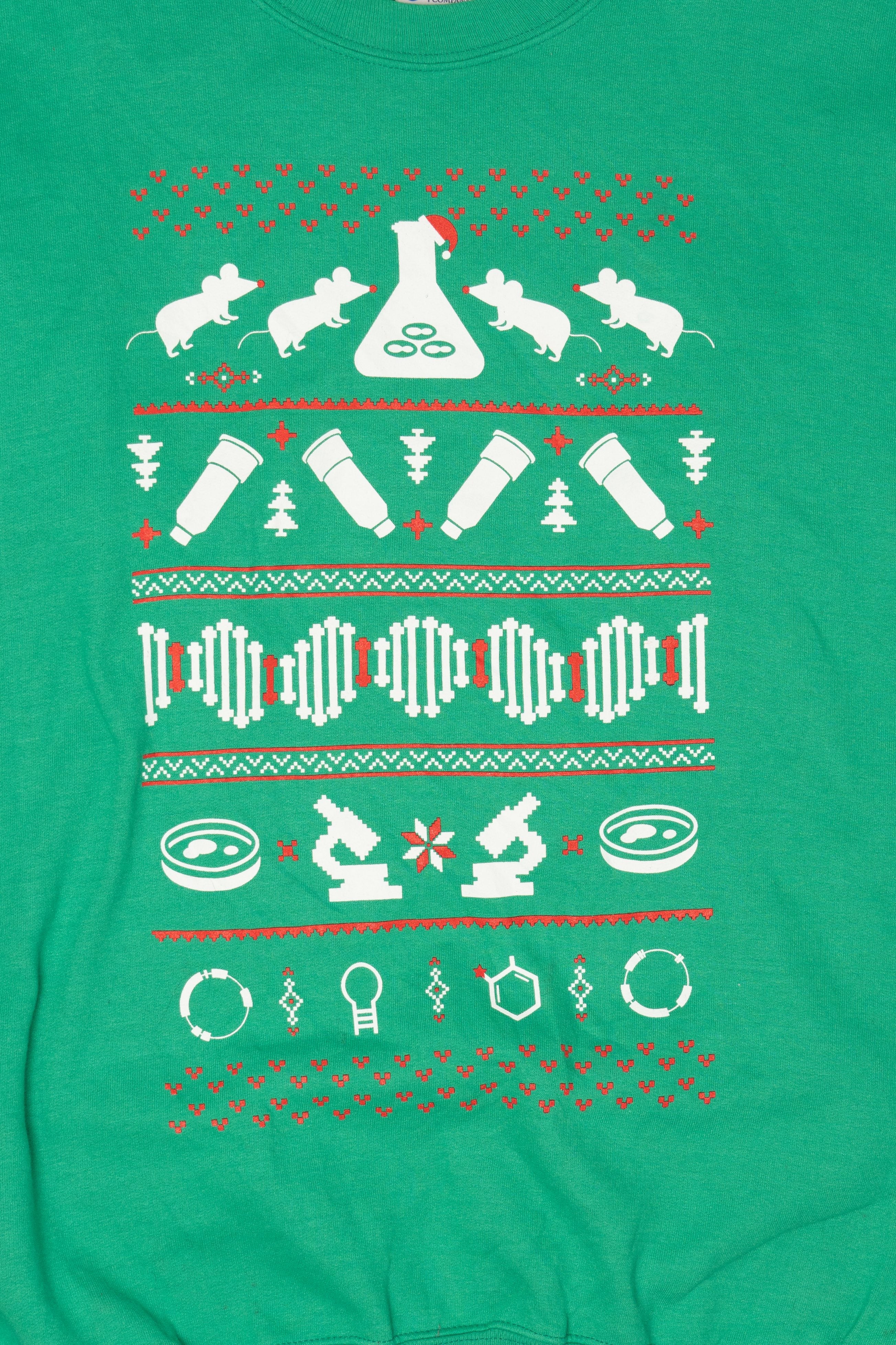 Green Zymo Research Lab Ugly Christmas Sweatshirt (2010s)