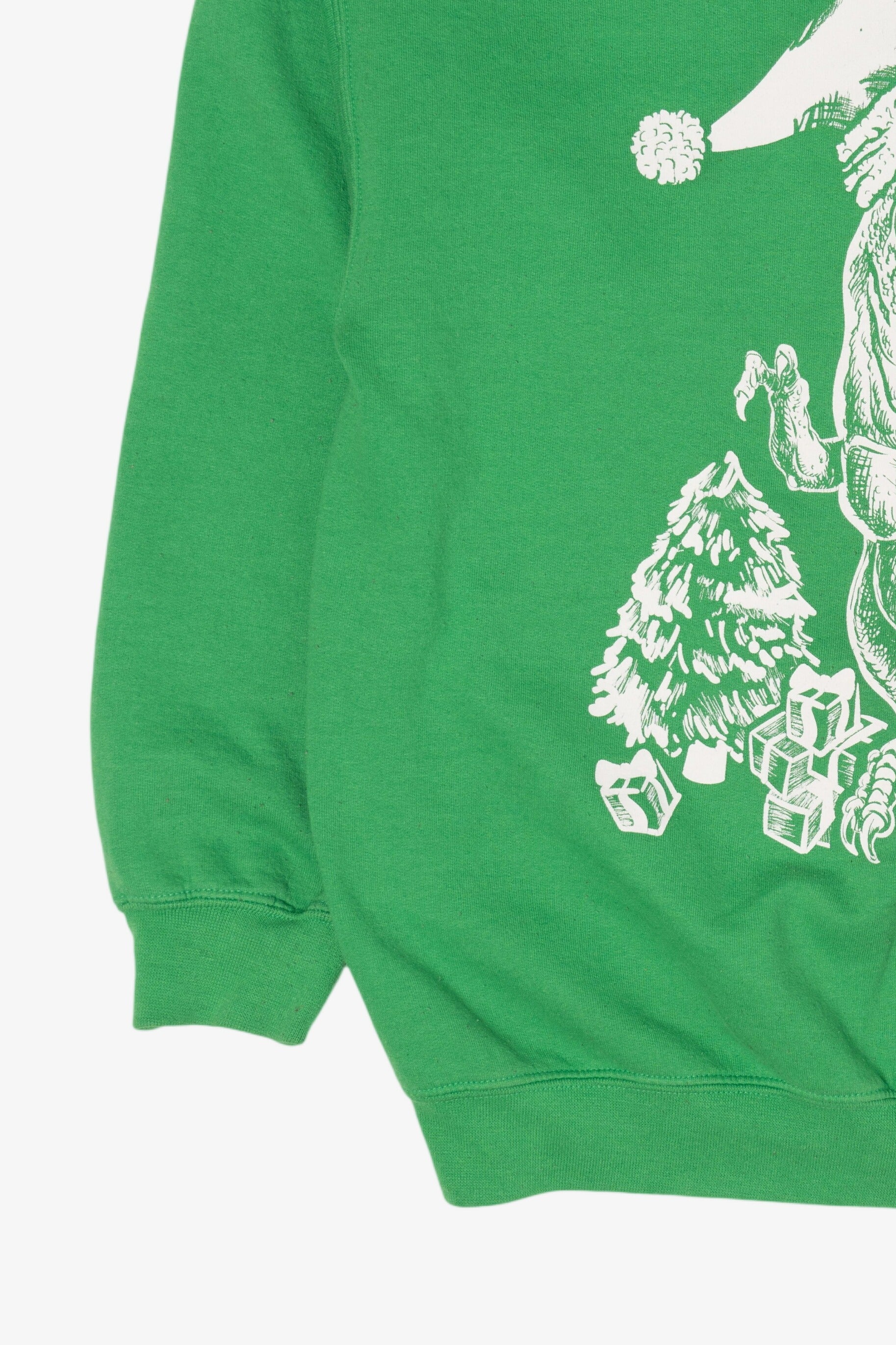 Green Dinosaur T-Rex Santa Ugly Christmas Sweatshirt (2010s)