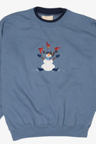 Vintage Blue M&C Sportswear Snowman Ugly Christmas Sweatshirt (1990s)