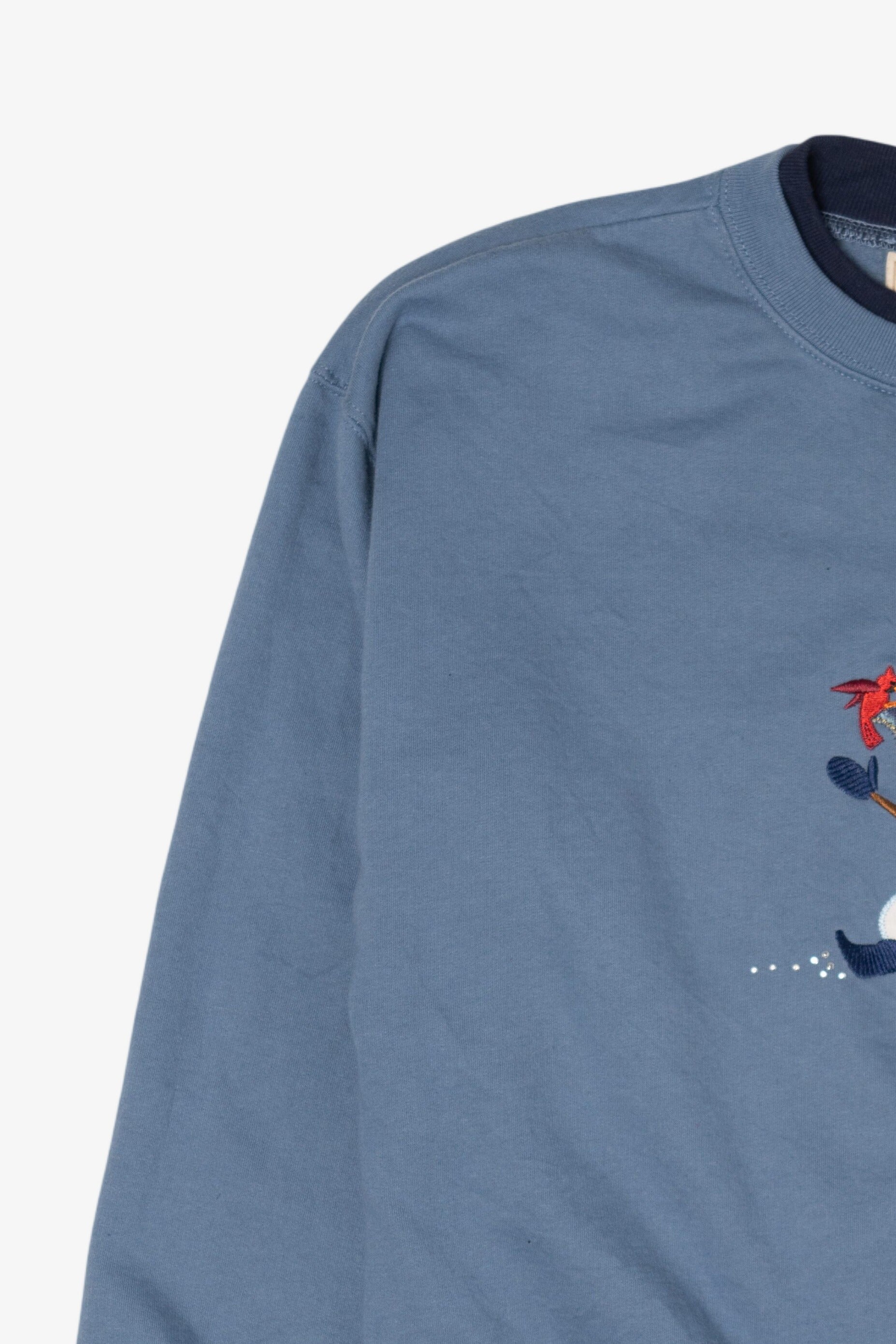 Vintage Blue M&C Sportswear Snowman Ugly Christmas Sweatshirt (1990s)