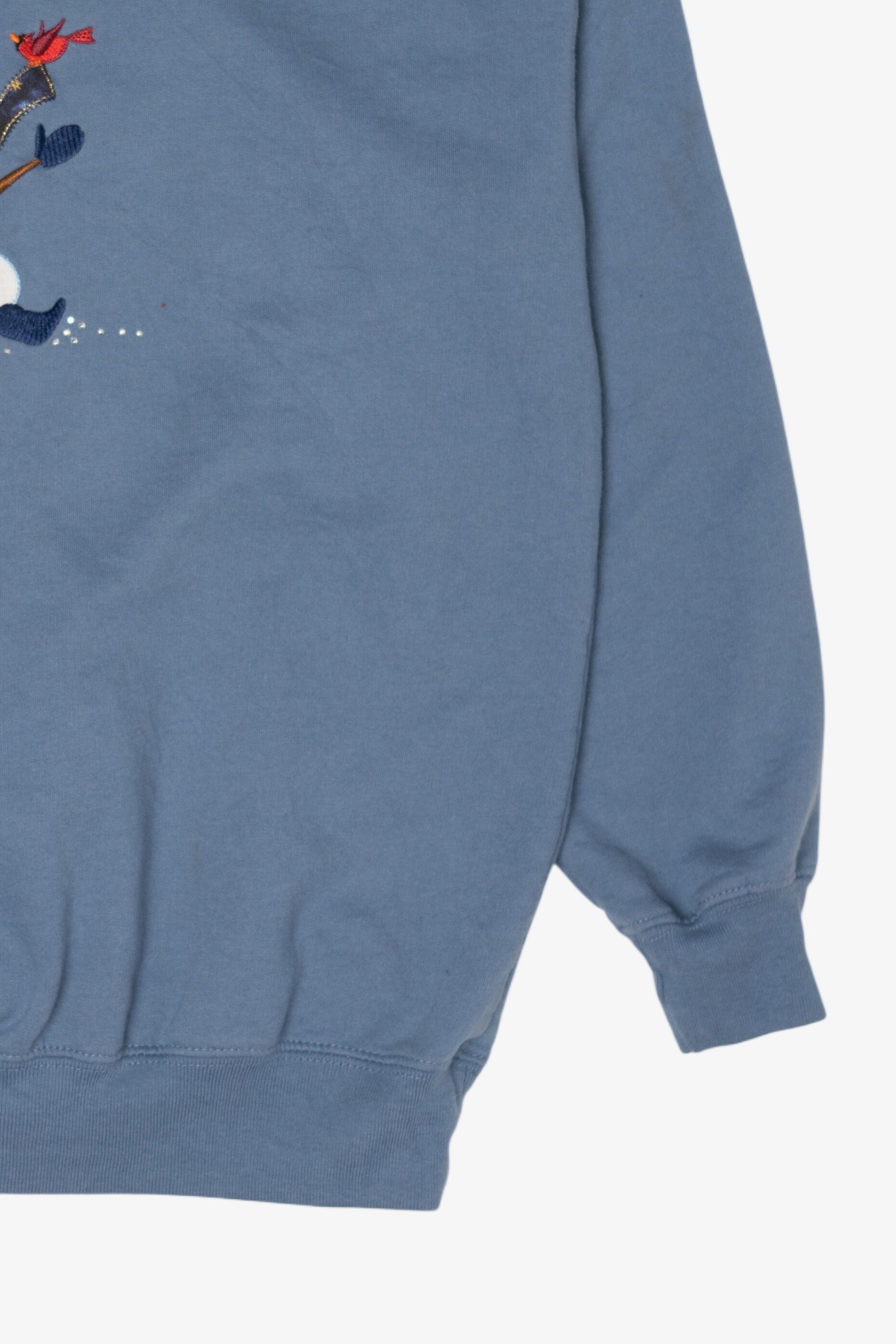 Vintage Blue M&C Sportswear Snowman Ugly Christmas Sweatshirt (1990s)