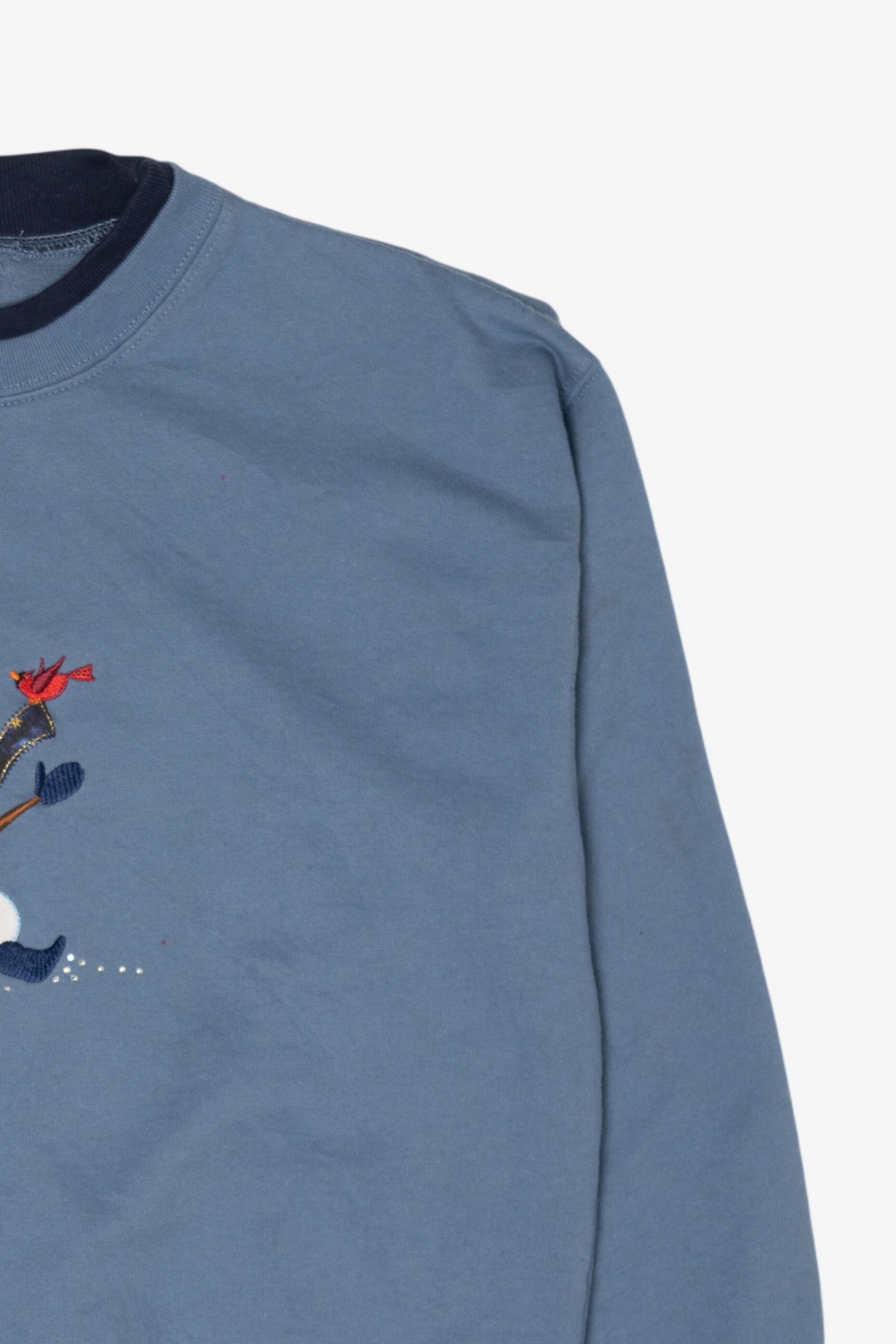 Vintage Blue M&C Sportswear Snowman Ugly Christmas Sweatshirt (1990s)