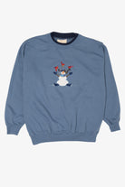 Vintage Blue M&C Sportswear Snowman Ugly Christmas Sweatshirt (1990s)