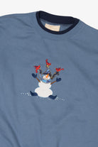 Vintage Blue M&C Sportswear Snowman Ugly Christmas Sweatshirt (1990s)