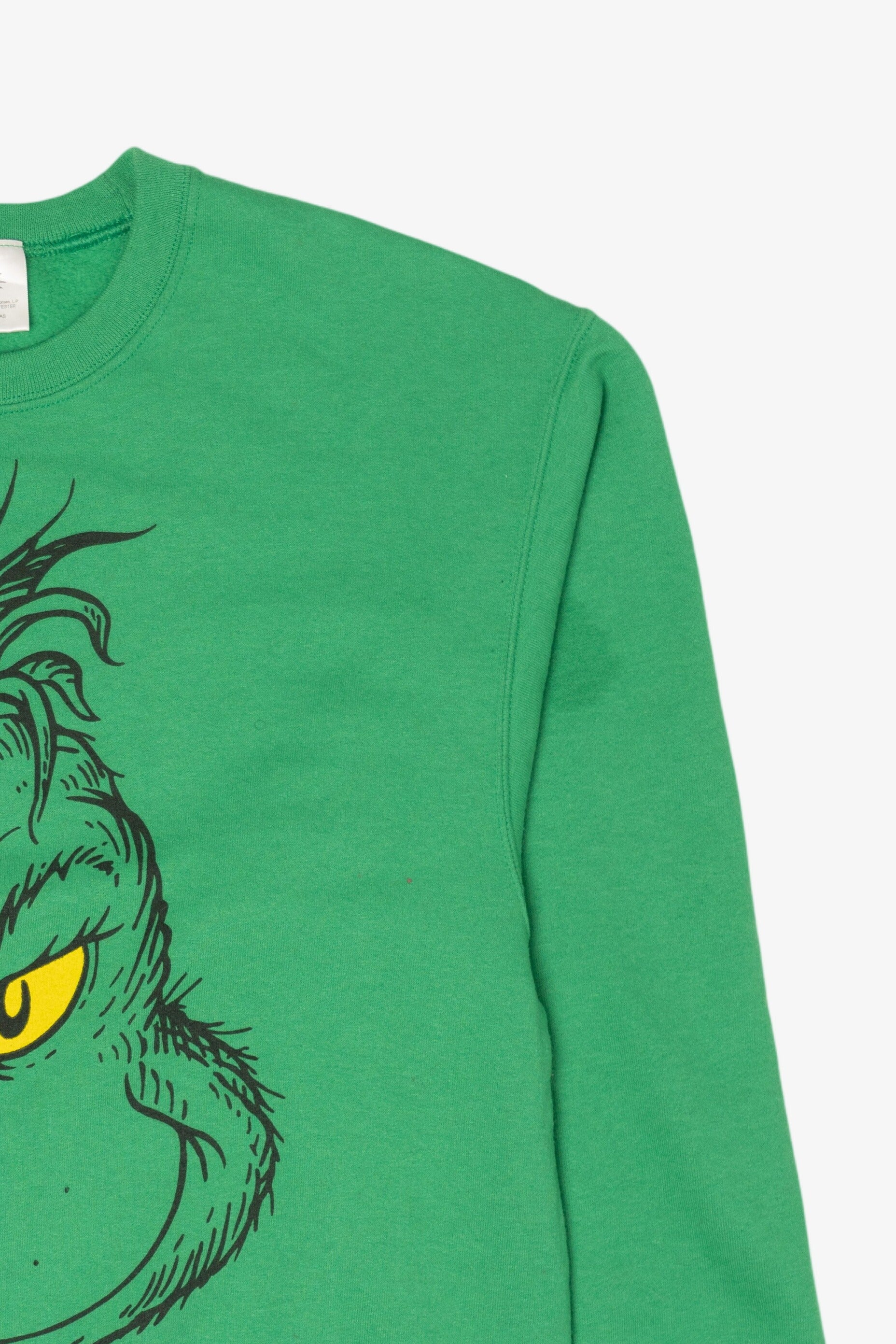 Green Grinch Face Ugly Christmas Sweatshirt (2010s)