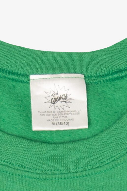 Green Grinch Face Ugly Christmas Sweatshirt (2010s)