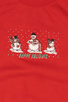 Red Gildan Snowmen Ugly Christmas Sweatshirt (2010s)