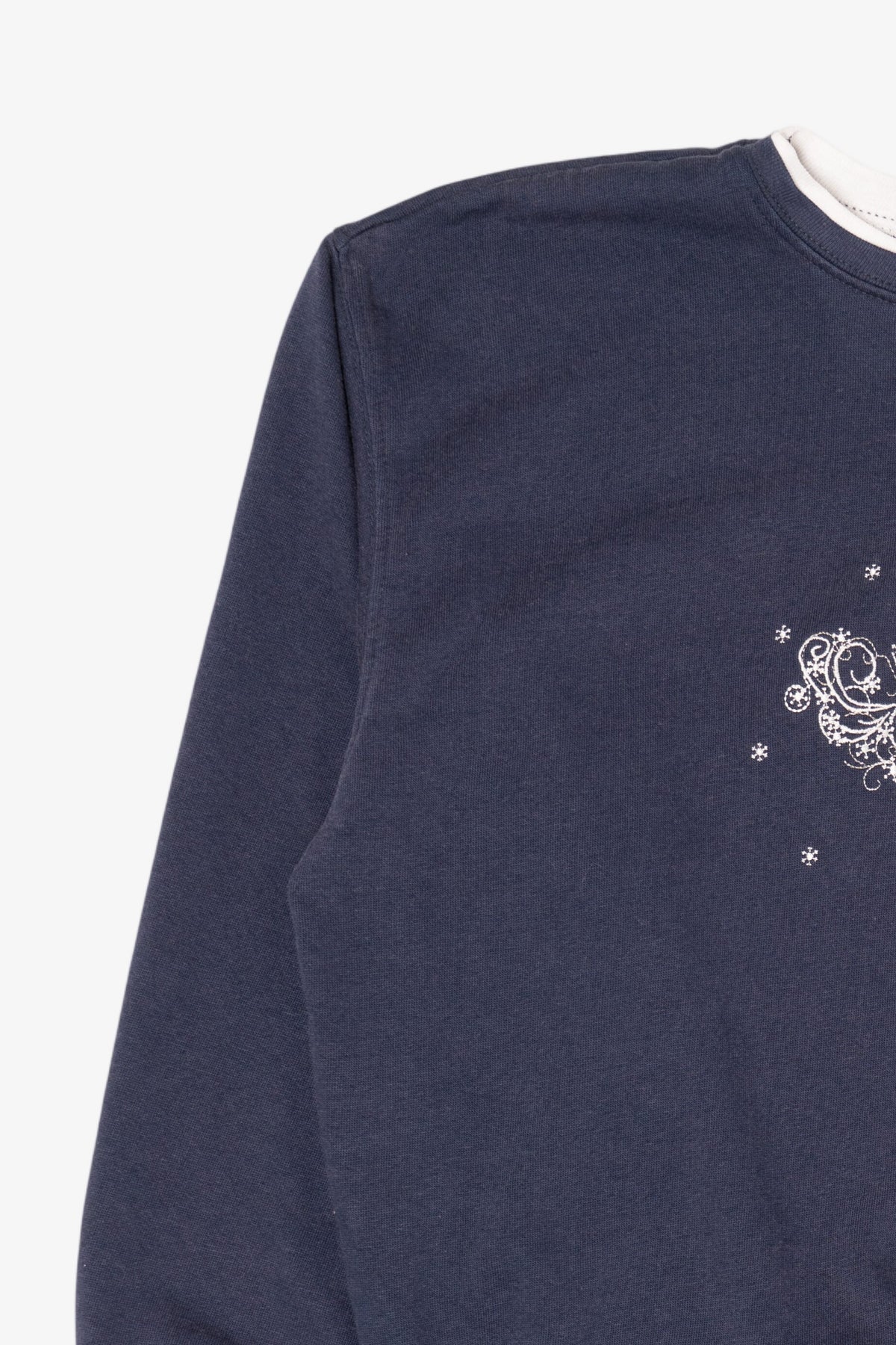 Vintage Navy Blue Hartfield Design Snowmen Ugly Christmas Sweatshirt (2000s)