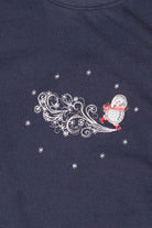 Vintage Navy Blue Hartfield Design Snowmen Ugly Christmas Sweatshirt (2000s)