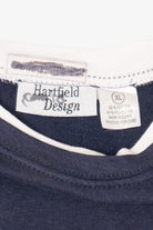 Vintage Navy Blue Hartfield Design Snowmen Ugly Christmas Sweatshirt (2000s)