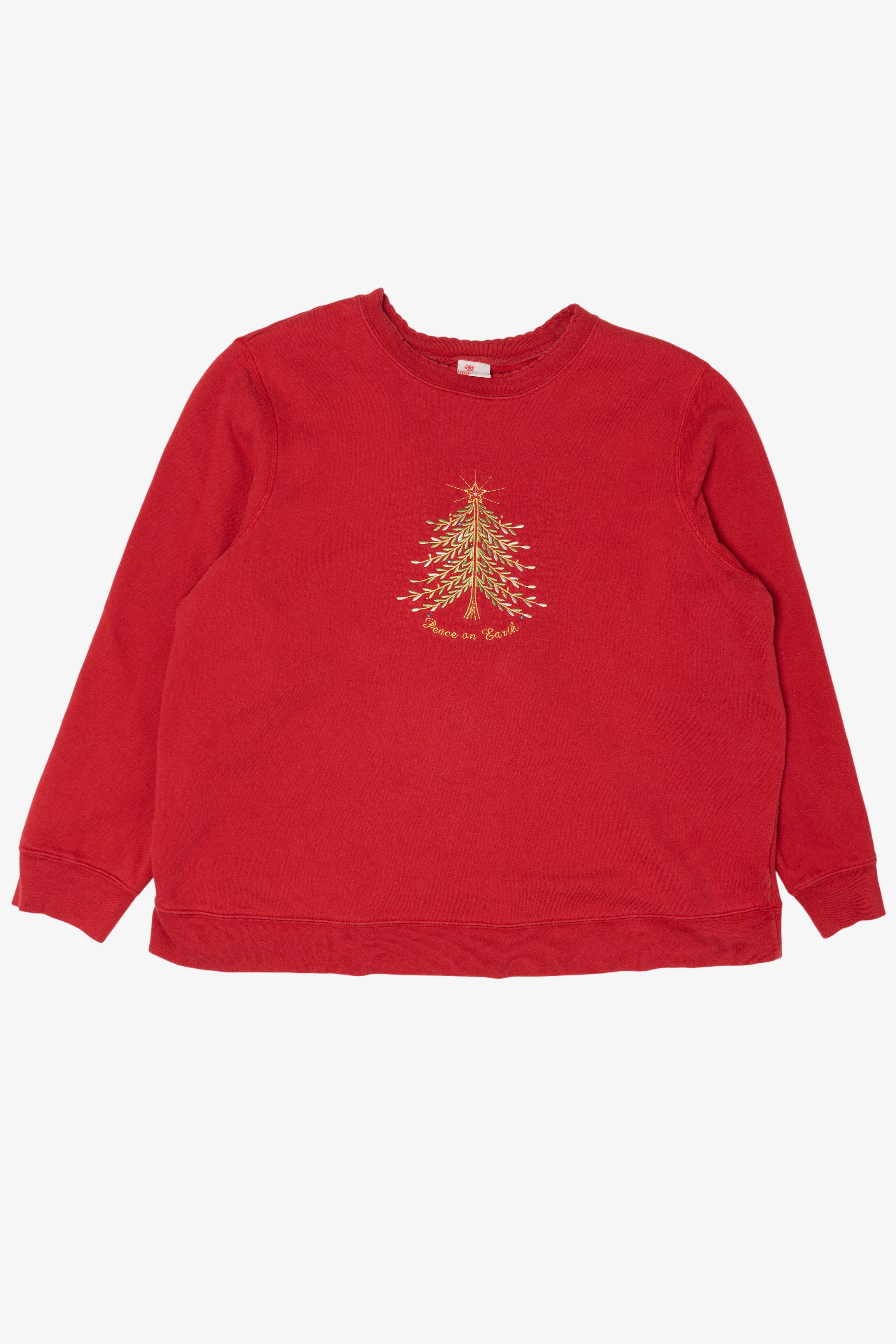 Red Holiday Editions "Peace On Earth" Ugly Christmas Sweatshirt (2010s)