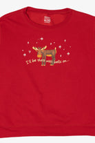 Red Hanes Moose Ugly Christmas Sweatshirt (2010s)
