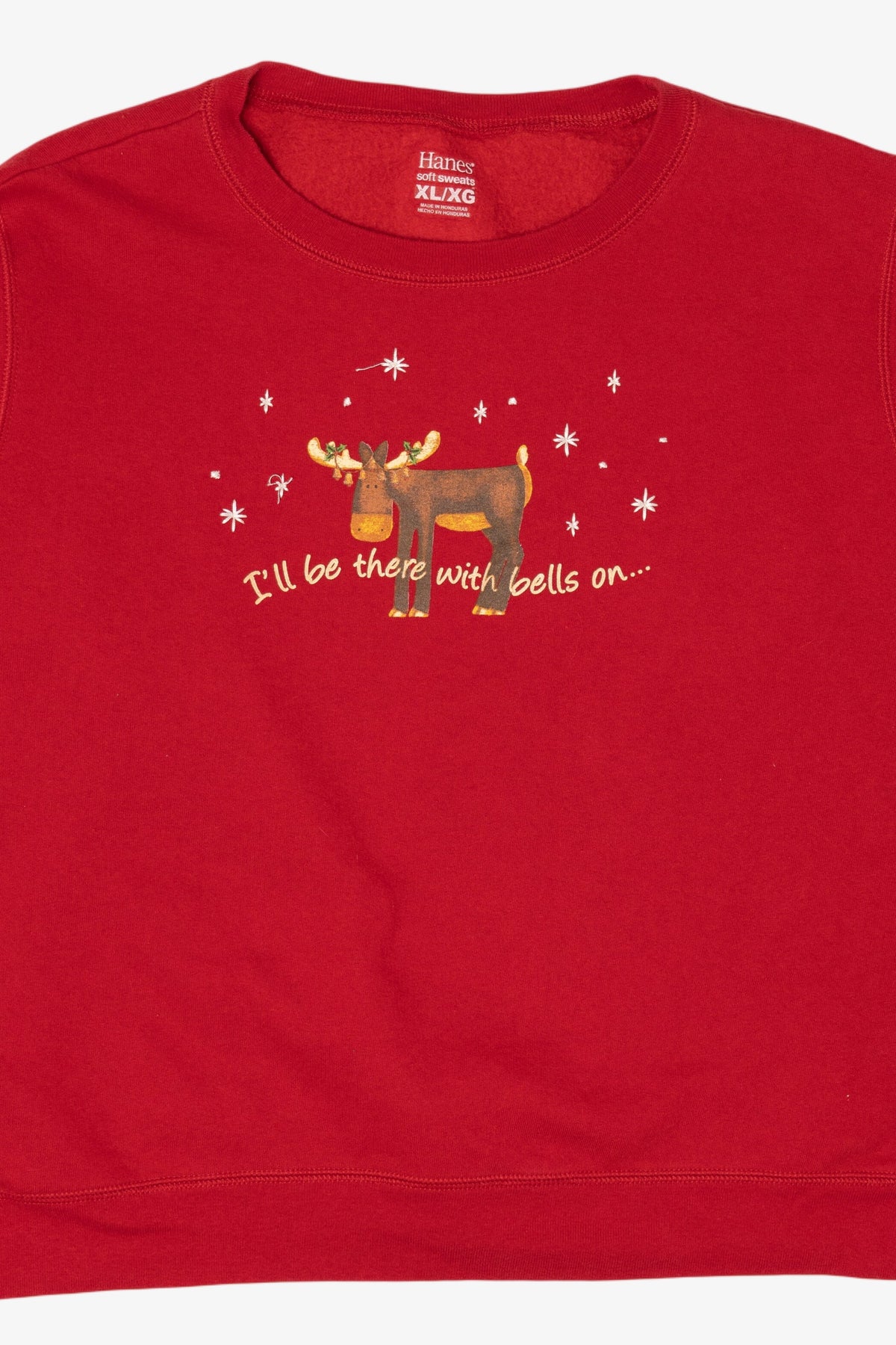 Red Hanes Moose Ugly Christmas Sweatshirt (2010s)
