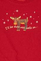 Red Hanes Moose Ugly Christmas Sweatshirt (2010s)