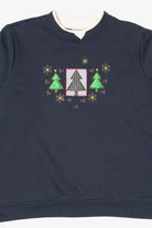 Navy Blue Kim Rogers Trees Ugly Christmas Sweatshirt (2010s)