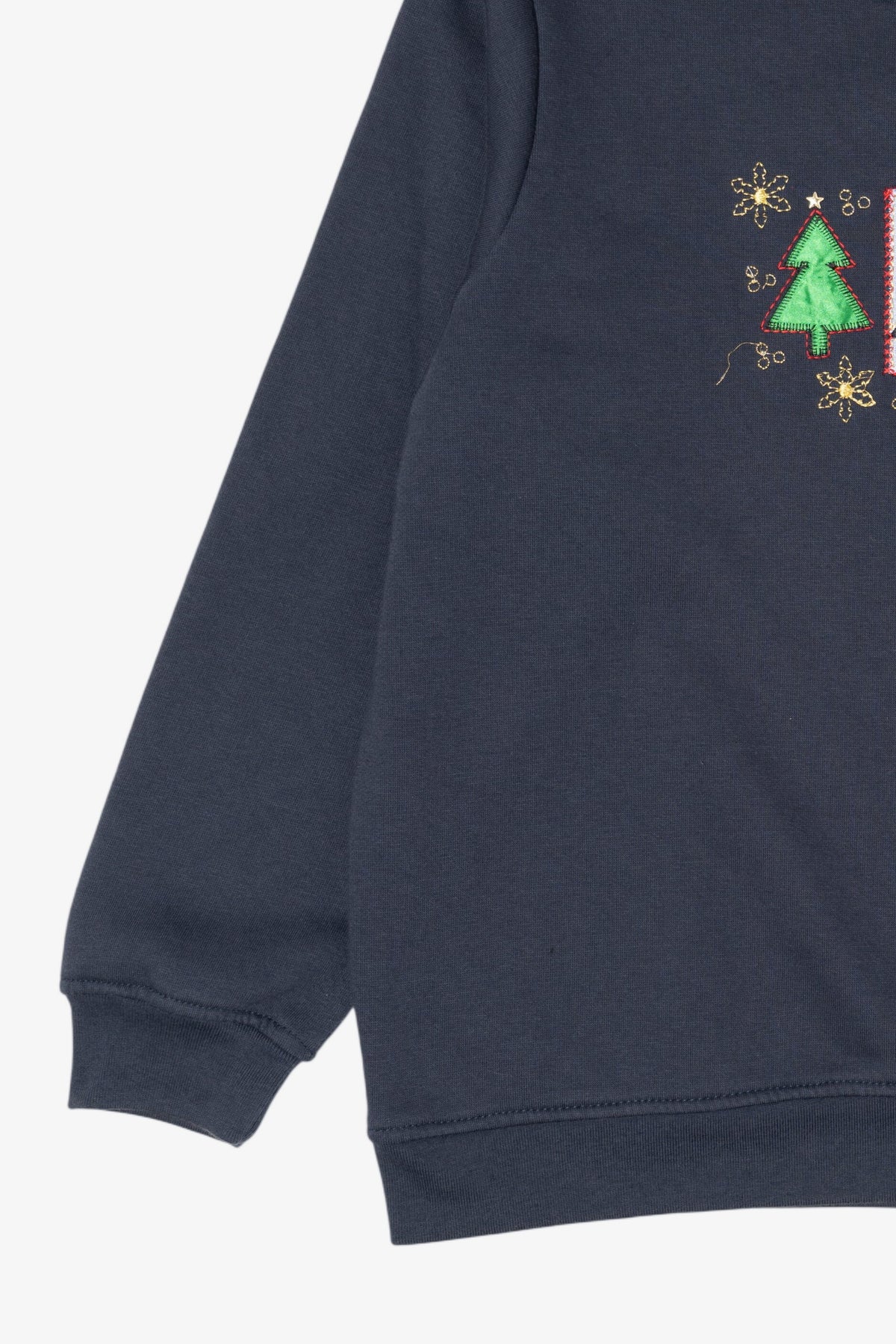 Navy Blue Kim Rogers Trees Ugly Christmas Sweatshirt (2010s)