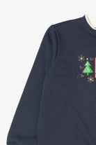 Navy Blue Kim Rogers Trees Ugly Christmas Sweatshirt (2010s)