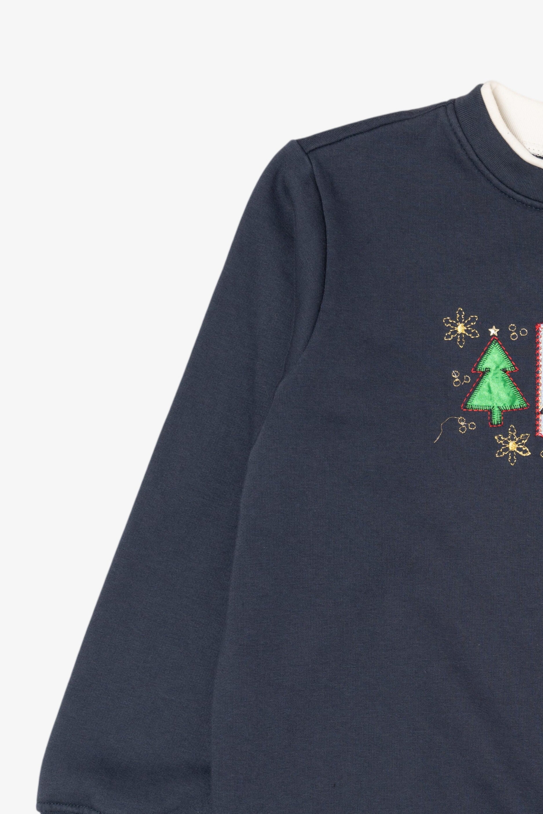 Navy Blue Kim Rogers Trees Ugly Christmas Sweatshirt (2010s)
