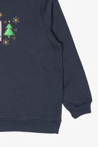 Navy Blue Kim Rogers Trees Ugly Christmas Sweatshirt (2010s)