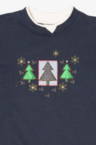 Navy Blue Kim Rogers Trees Ugly Christmas Sweatshirt (2010s)