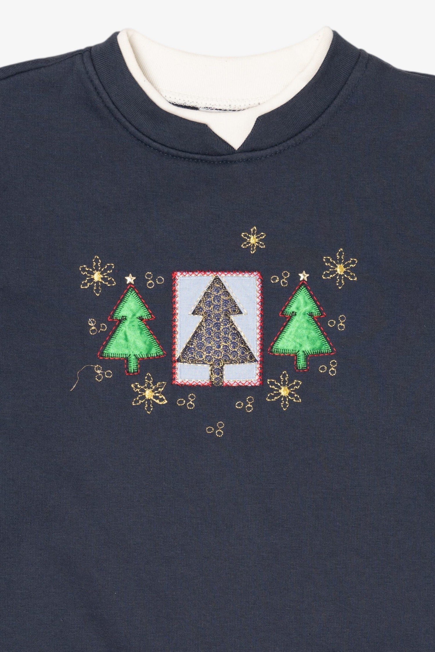 Navy Blue Kim Rogers Trees Ugly Christmas Sweatshirt (2010s)