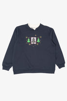 Navy Blue Kim Rogers Trees Ugly Christmas Sweatshirt (2010s)