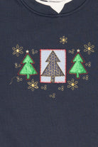 Navy Blue Kim Rogers Trees Ugly Christmas Sweatshirt (2010s)