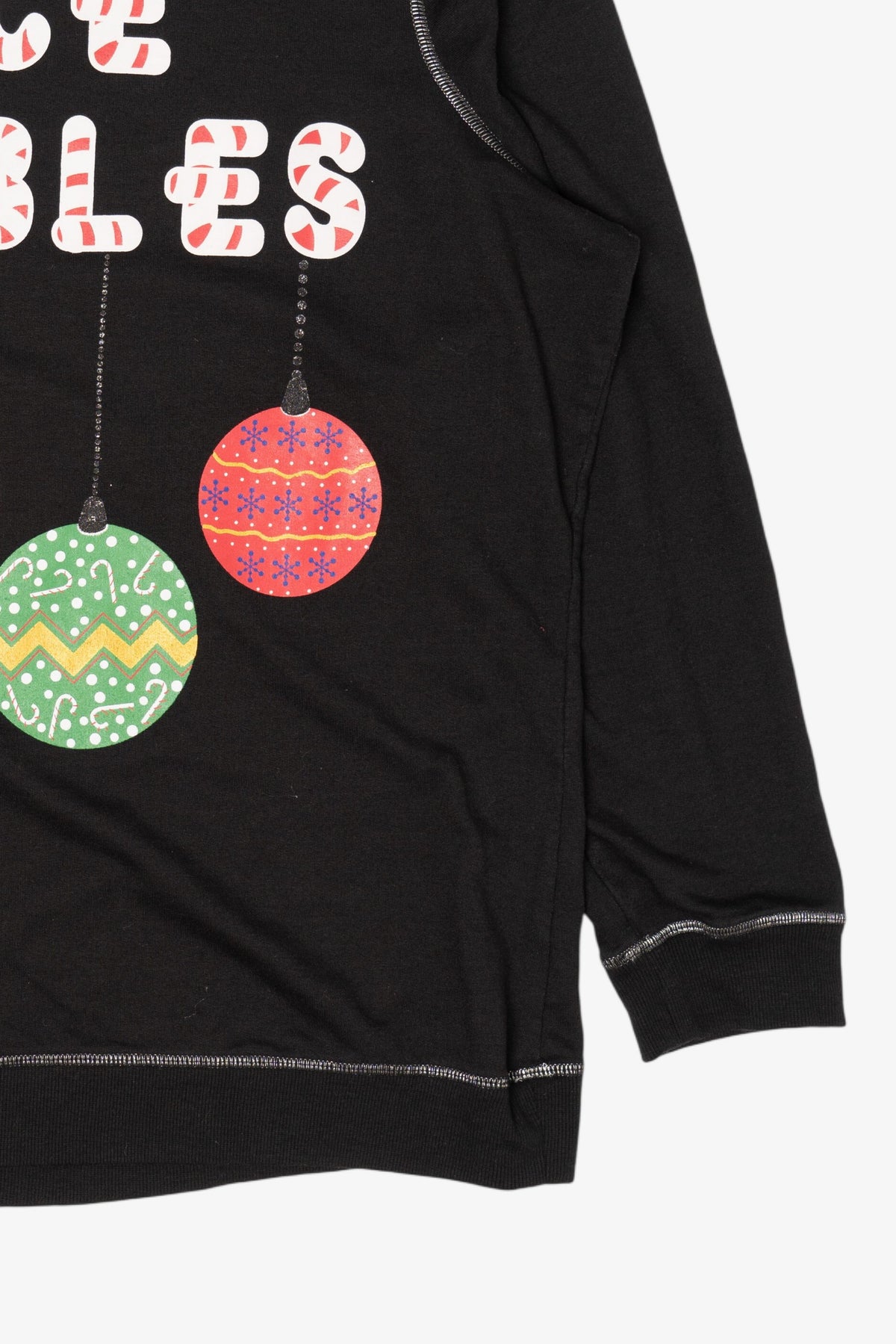 Black F&F Ornaments "Nice Baubles" Ugly Christmas Sweatshirt (2010s)