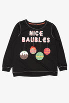 Black F&F Ornaments "Nice Baubles" Ugly Christmas Sweatshirt (2010s)
