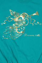 Vintage Aqua Gildan Angels Ugly Christmas Sweatshirt (2000s)
