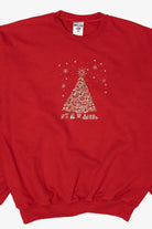 Vintage Red Jerzees Tree Ugly Christmas Sweatshirt (2000s)