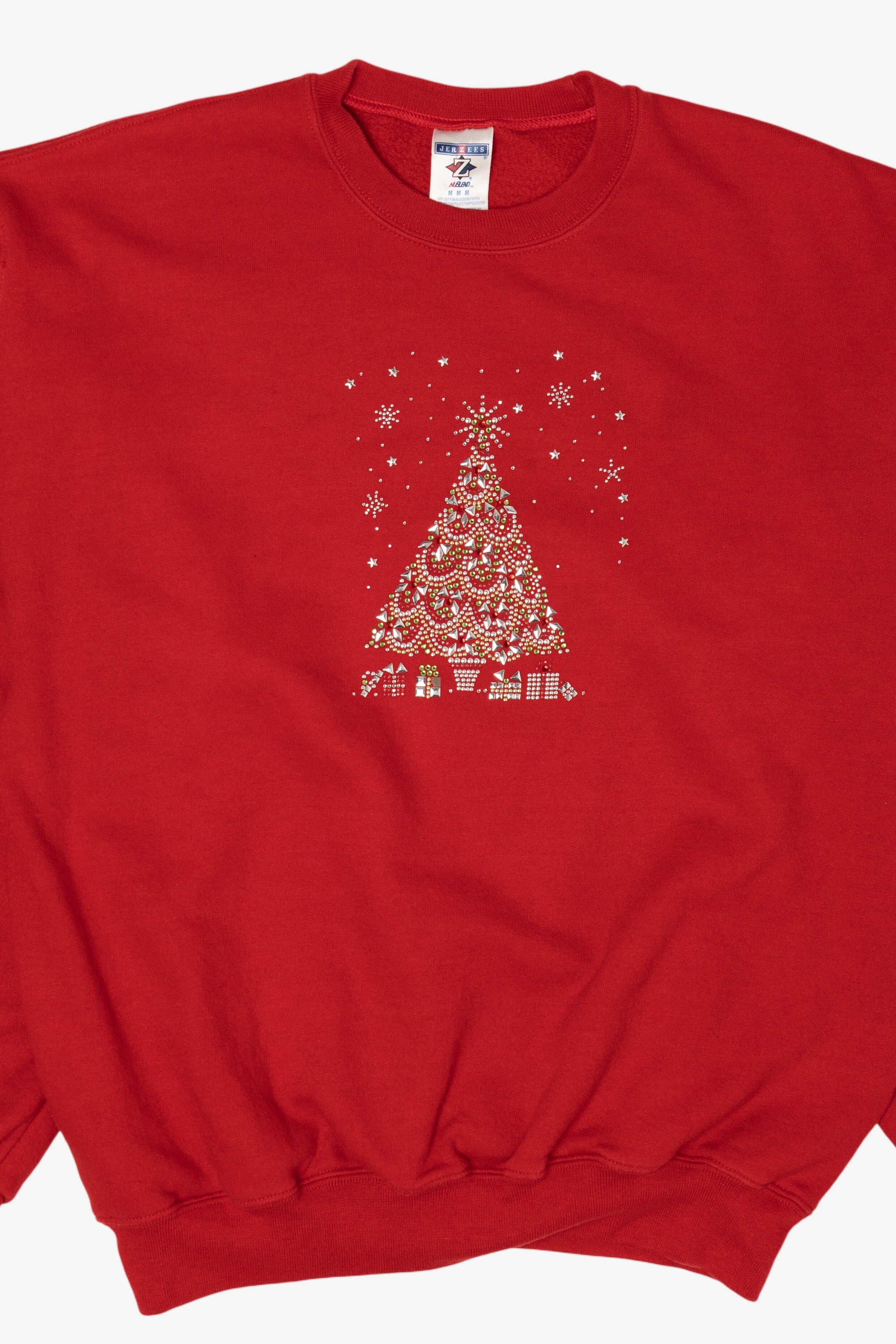 Vintage Red Jerzees Tree Ugly Christmas Sweatshirt (2000s)