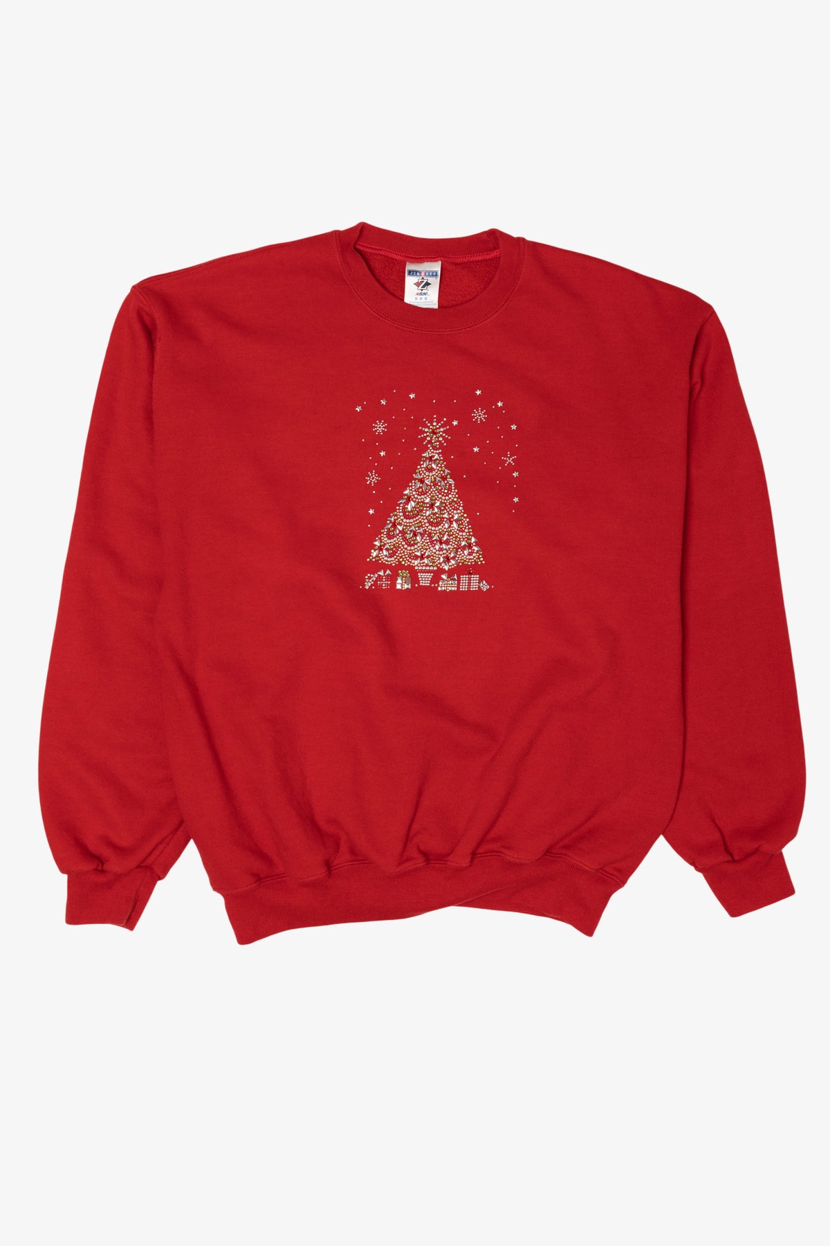 Vintage Red Jerzees Tree Ugly Christmas Sweatshirt (2000s)