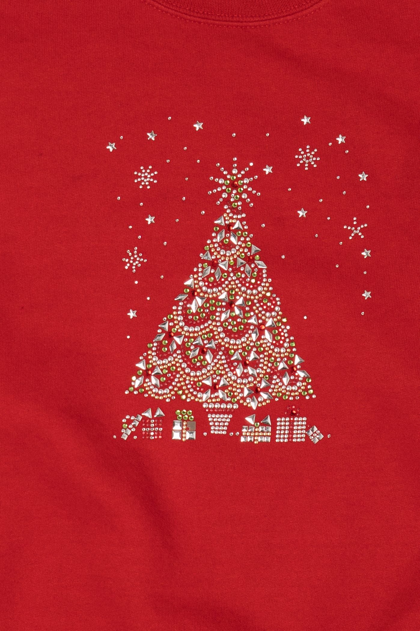 Vintage Red Jerzees Tree Ugly Christmas Sweatshirt (2000s)