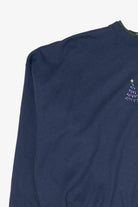 Vintage Navy Blue M&C Sportswear Trees Ugly Christmas Sweatshirt (2000s)