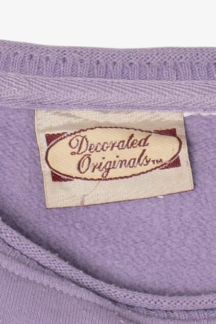 Vintage Lavender Decorated Originals Snowmen Ugly Christmas Sweatshirt (1990s)