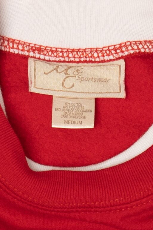 Vintage Red M&C Sportswear Snowmen Ugly Christmas Sweatshirt (2000s)