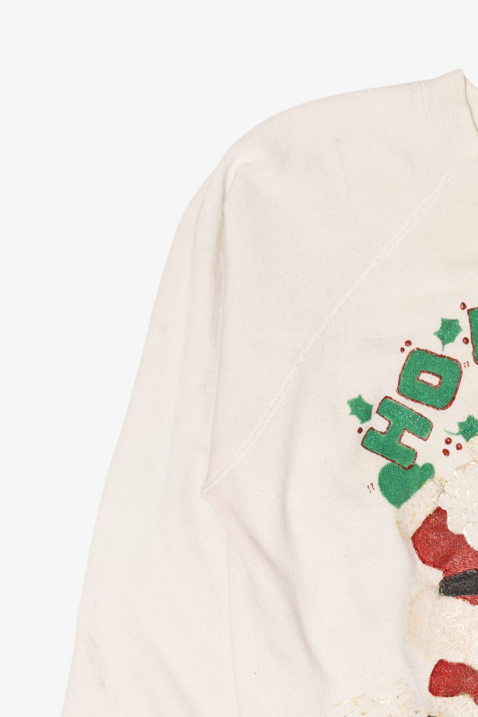 Vintage Tultex Santa "Ho Ho Ho" Raglan Ugly Christmas Sweatshirt (1990s)
