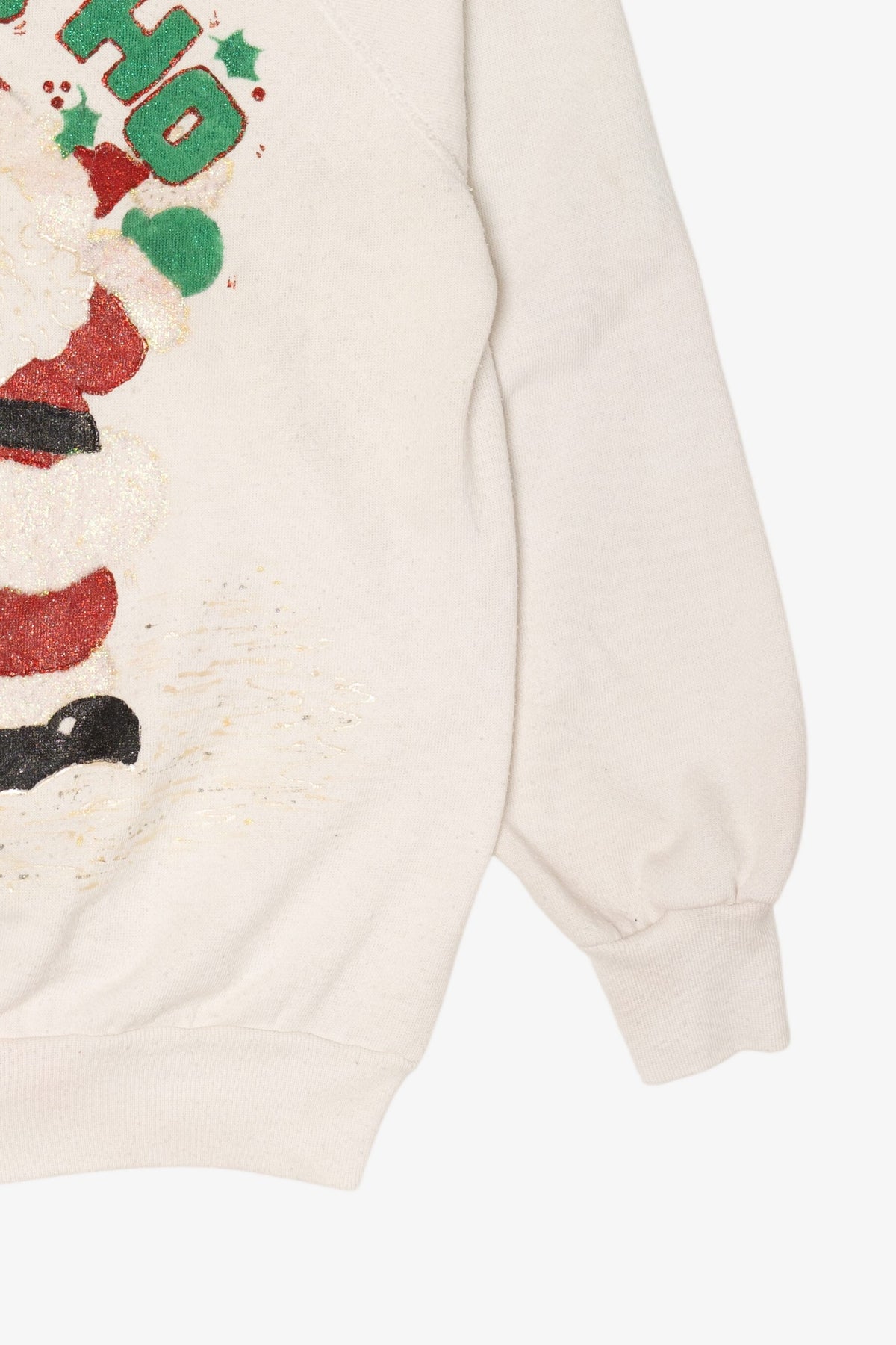 Vintage Tultex Santa "Ho Ho Ho" Raglan Ugly Christmas Sweatshirt (1990s)