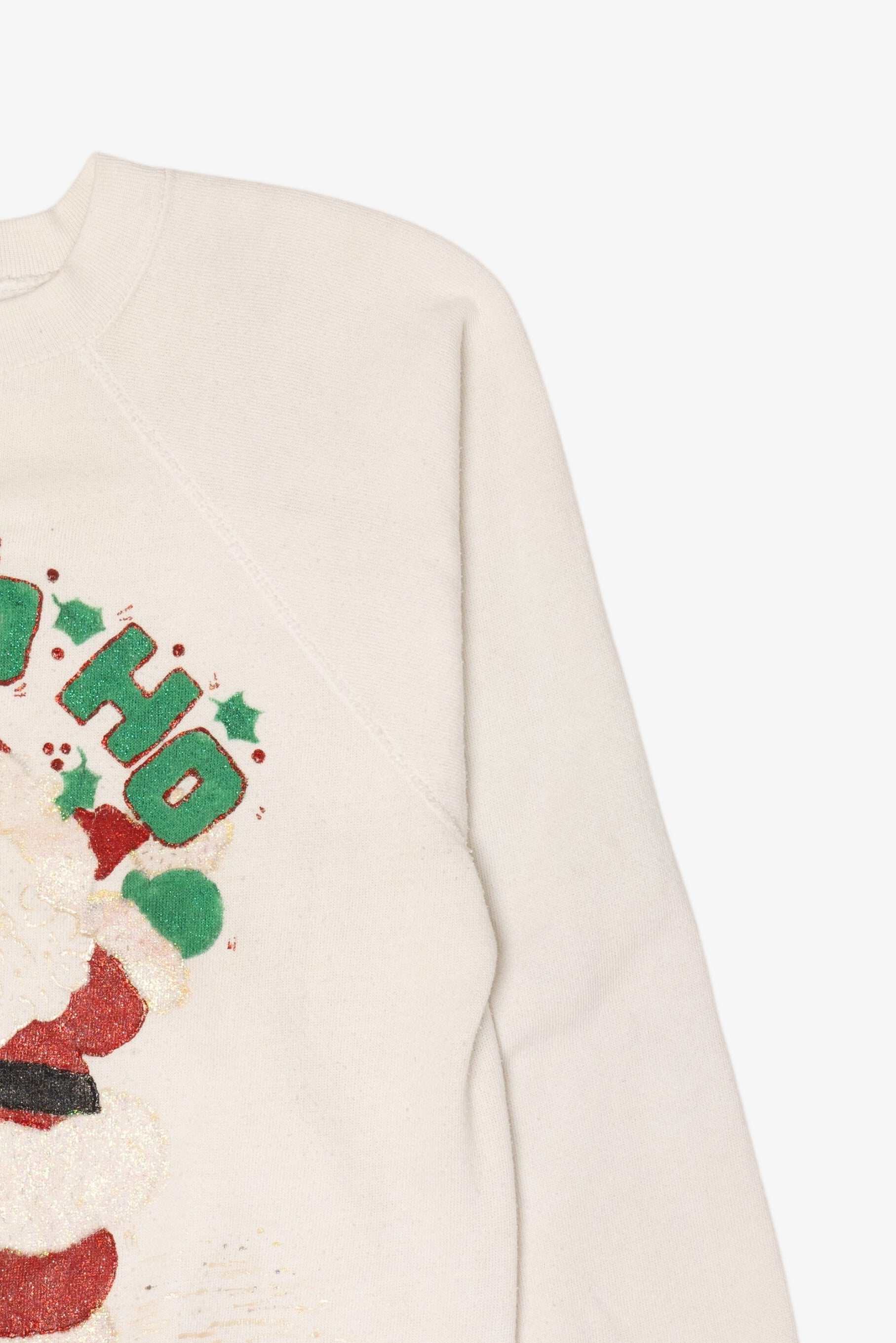 Vintage Tultex Santa "Ho Ho Ho" Raglan Ugly Christmas Sweatshirt (1990s)